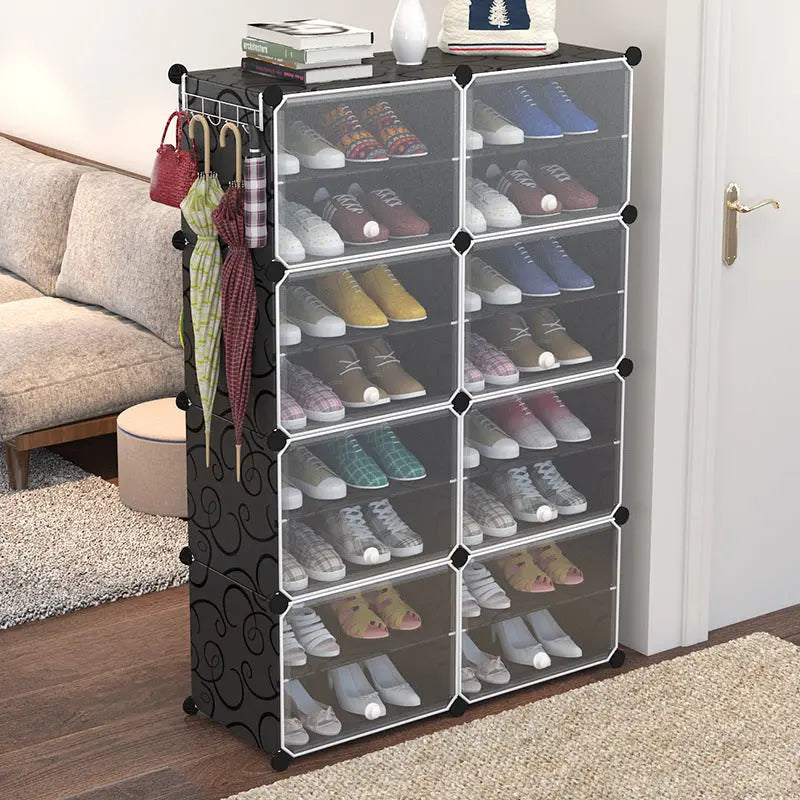 Scarpiera Componibile Salvaspazio a 4 Ripiani – Scaffale Porta Scarpe in Plastica PP, Design Modulare Multistrato - N.1 Online