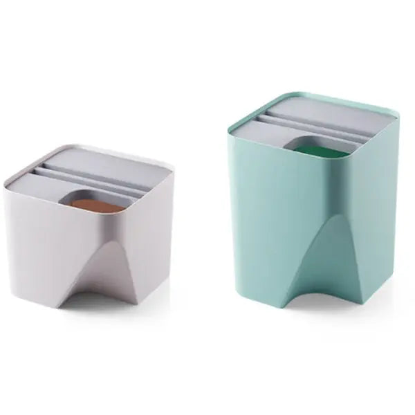 Cestino Raccolta Differenziata Impilabile per Cucina e Bagno – Pattumiera Salvaspazio con Coperchio, Separazione Asciutto e Bagnato - N.1 Online