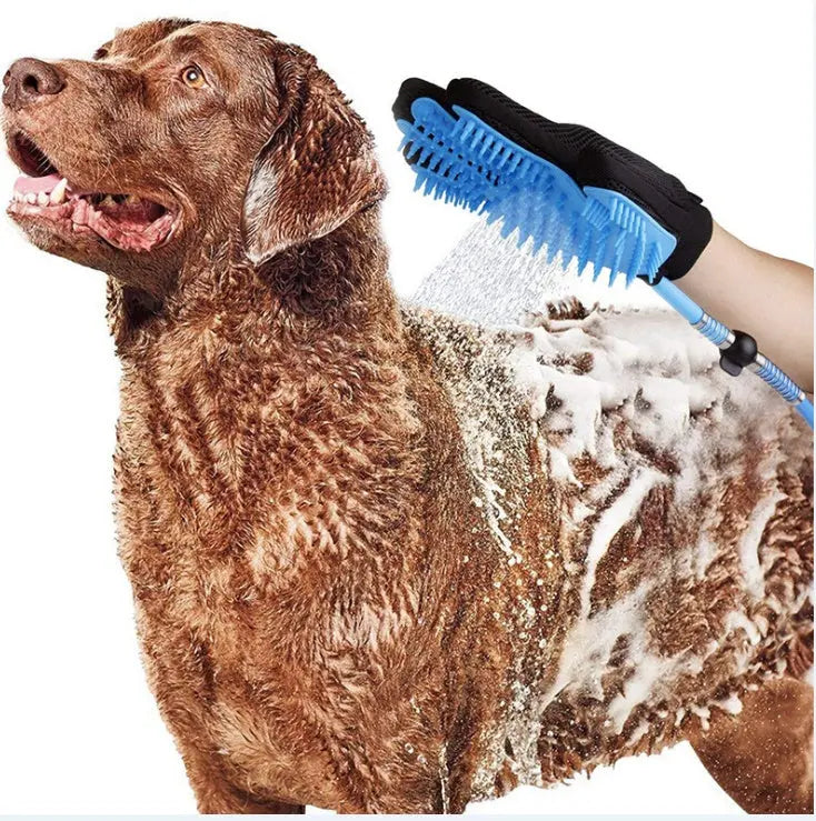 Doccia Portatile per Cani e Gatti con Spazzola Massaggiante – Guanto Spruzzatore 2 in 1 per Bagno e Toelettatura, con Tubo Flessibile 2,3m - N.1 Online