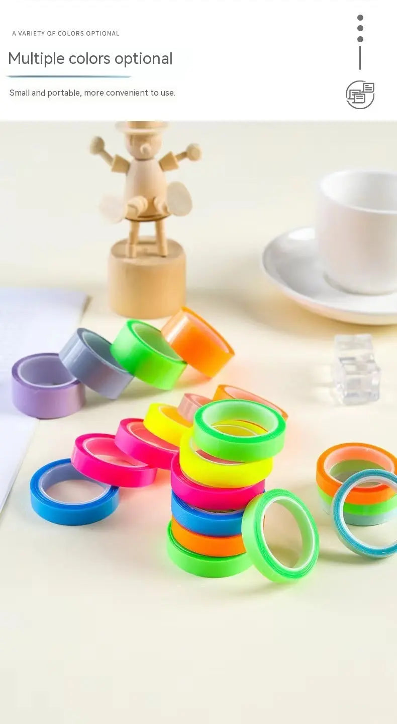 Nastro Adesivo Trasparente Rimovibile – Set 5 Colori Fluorescenti in PET, Nastri Sticky Notes Tearable - N.1 Online