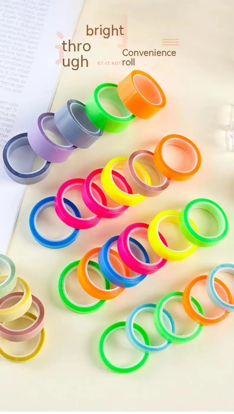 Nastro Adesivo Trasparente Rimovibile – Set 5 Colori Fluorescenti in PET, Nastri Sticky Notes Tearable - N.1 Online