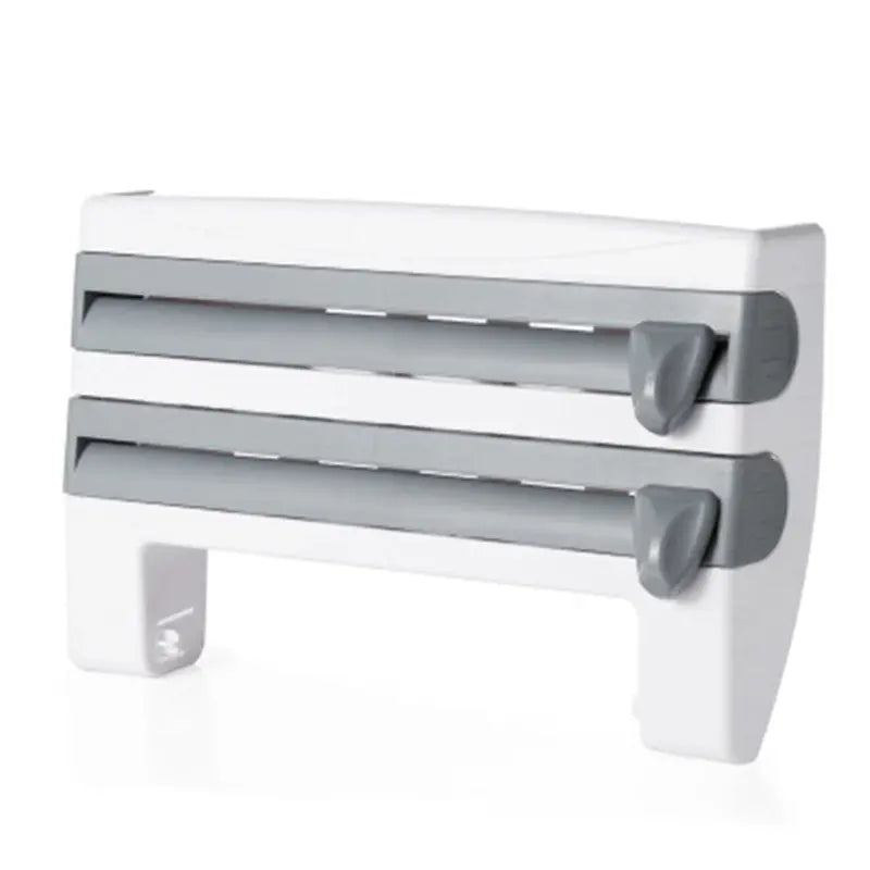 Porta Rotoli da Cucina 4 in 1 da Parete – Dispenser Pellicola, Alluminio, Carta Assorbente, Portaoggetti in ABS - N.1 Online