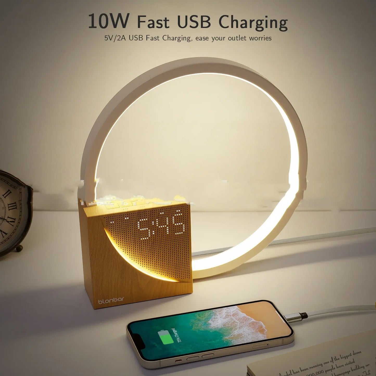 Lampada da Comodino Touch con Suoni Naturali, Sveglia e 3 Livelli di Luminosità – Lampada da Tavolo Multifunzionale per Casa - N.1 Online