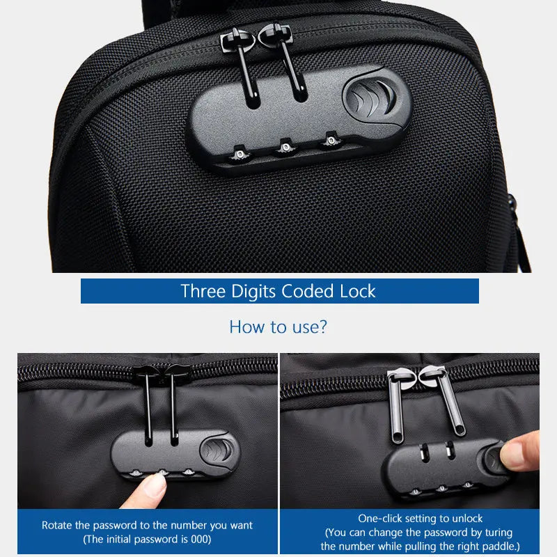 Borsa a Tracolla Antifurto Impermeabile con Porta USB – Unisex, Multifunzione, in Tessuto Oxford - N.1 Online