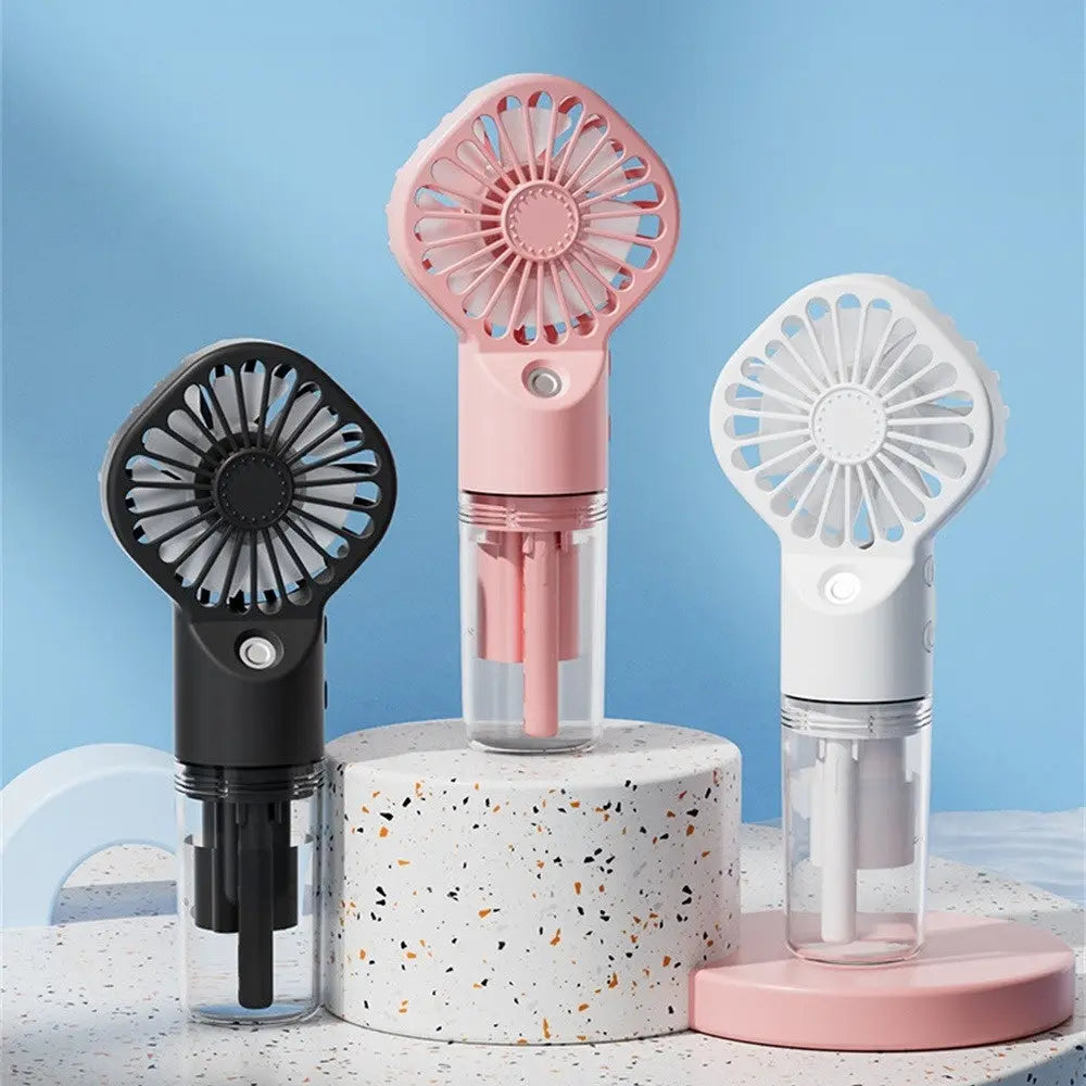 Mini Ventilatore Portatile con Spray e Umidificatore – Raffreddamento a Nebbia, 4 Velocità, USB Ricaricabile - N.1 Online