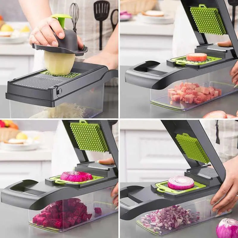 Tagliaverdure da Cucina Multifunzionale con 8 Lame Intercambiabili – Affetta Verdure, Tritaglio, Separatore Uova e Accessori Inclusi - N.1 Online