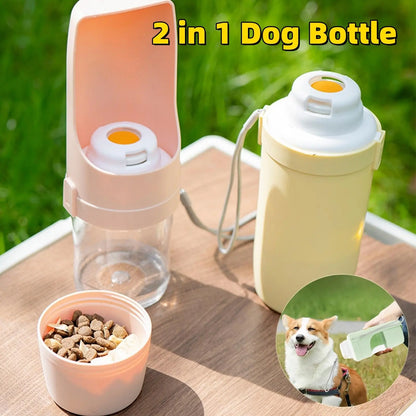 Borraccia da Viaggio 2 in 1 per Cani e Gatti – Dispenser Acqua e Cibo Portatile 690ml con Cordino - N.1 Online