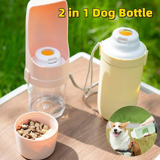 Borraccia da Viaggio 2 in 1 per Cani e Gatti – Dispenser Acqua e Cibo Portatile 690ml con Cordino - N.1 Online