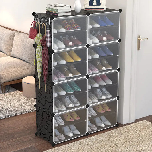 Scarpiera Componibile Salvaspazio a 4 Ripiani – Scaffale Porta Scarpe in Plastica PP, Design Modulare Multistrato - N.1 Online