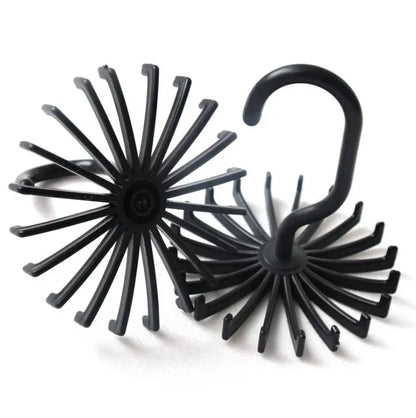 Set 4 Portacravatte Girevoli Neri – Organizer in Plastica per Armadio, Cravatte, Cinture, Sciarpe – Salvaspazio Uomo Donna - N.1 Online