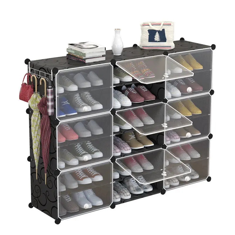 Scarpiera Componibile Salvaspazio a 4 Ripiani – Scaffale Porta Scarpe in Plastica PP, Design Modulare Multistrato - N.1 Online