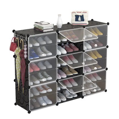Scarpiera Componibile Salvaspazio a 4 Ripiani – Scaffale Porta Scarpe in Plastica PP, Design Modulare Multistrato - N.1 Online
