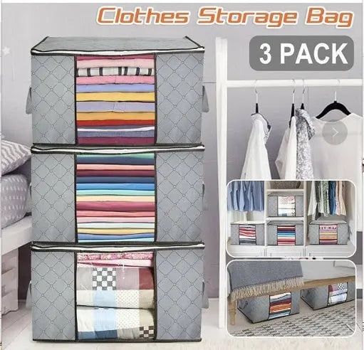 Borsa Pieghevole Porta Indumenti – Organizer Salvaspazio in Tessuto per Armadi, Intimo e Biancheria Grigio - N.1 Online