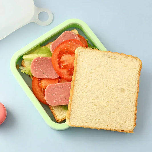 Contenitore Sandwich in Silicone Portatile – Bento Box per Toast, Microonde e Frigo, Riutilizzabile, 500ml – Verde - N.1 Online