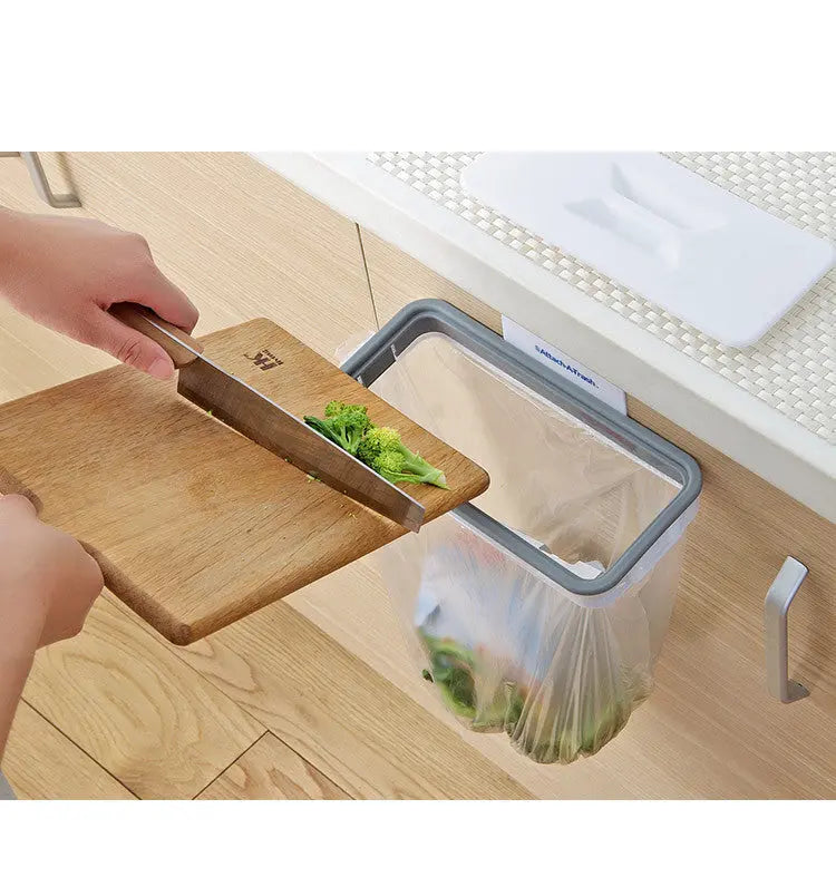 Porta Sacchetti Spazzatura da Appendere con Coperchio – Supporto in ABS per Ante e Cassetti, Salvaspazio da Cucina - N.1 Online