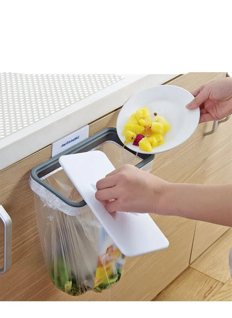 Porta Sacchetti Spazzatura da Appendere con Coperchio – Supporto in ABS per Ante e Cassetti, Salvaspazio da Cucina - N.1 Online