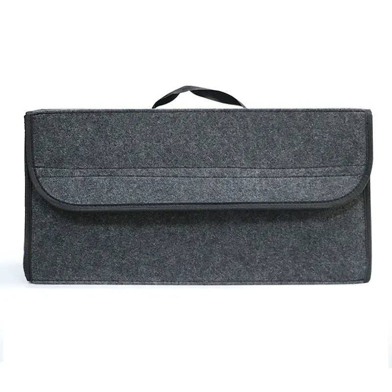 Organizer Auto Pieghevole in Feltro – Scatola Portaoggetti per Bagagliaio, 50x15x24 cm – Colori Grigio e Nero - N.1 Online