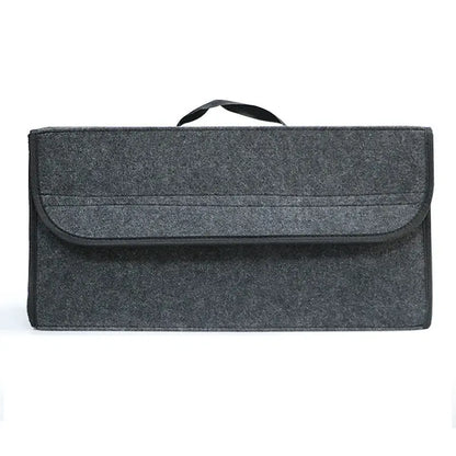 Organizer Auto Pieghevole in Feltro – Scatola Portaoggetti per Bagagliaio, 50x15x24 cm – Colori Grigio e Nero - N.1 Online