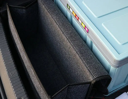 Organizer Auto Pieghevole in Feltro – Scatola Portaoggetti per Bagagliaio, 50x15x24 cm – Colori Grigio e Nero - N.1 Online