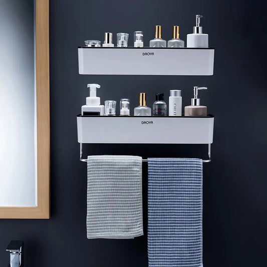 Mensole da Bagno Senza Foratura in Plastica – Stile Nordico, con o senza Portasciugamani, Ideali per Piastrelle in Ceramica - N.1 Online