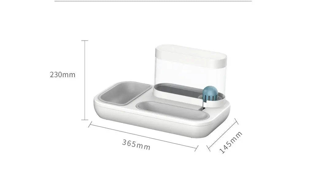 Fontanella Automatica per Cani e Gatti 1.5L con Doppia Ciotola – Dispenser Acqua Silenzioso in ABS, Bianco o Blu - N.1 Online
