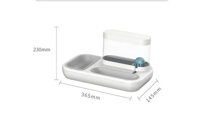 Fontanella Automatica per Cani e Gatti 1.5L con Doppia Ciotola – Dispenser Acqua Silenzioso in ABS, Bianco o Blu - N.1 Online