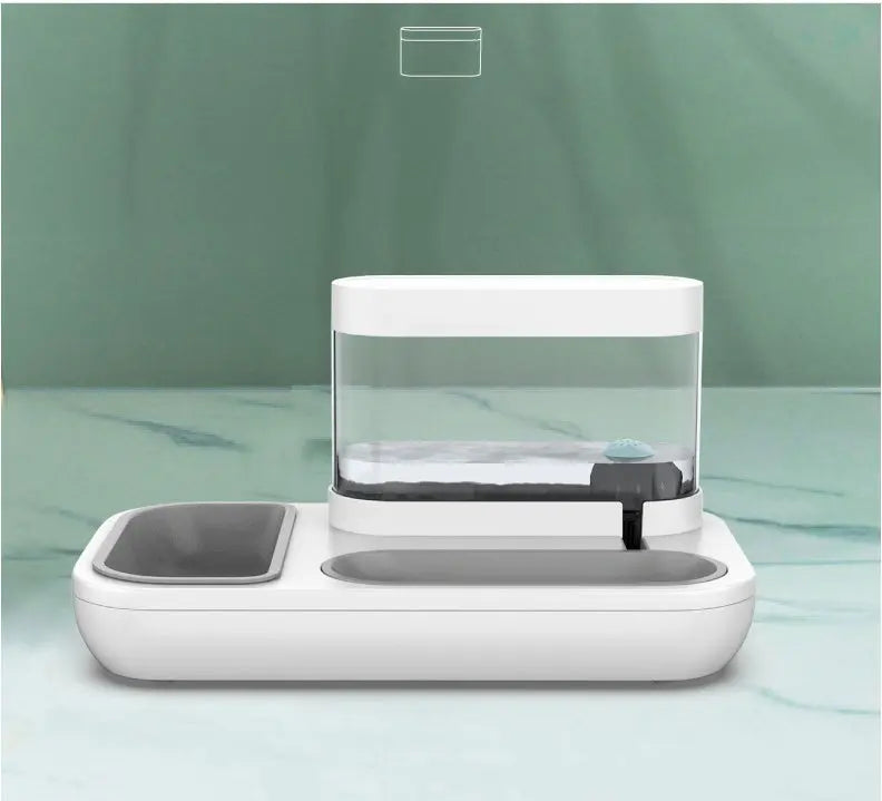 Fontanella Automatica per Cani e Gatti 1.5L con Doppia Ciotola – Dispenser Acqua Silenzioso in ABS, Bianco o Blu - N.1 Online