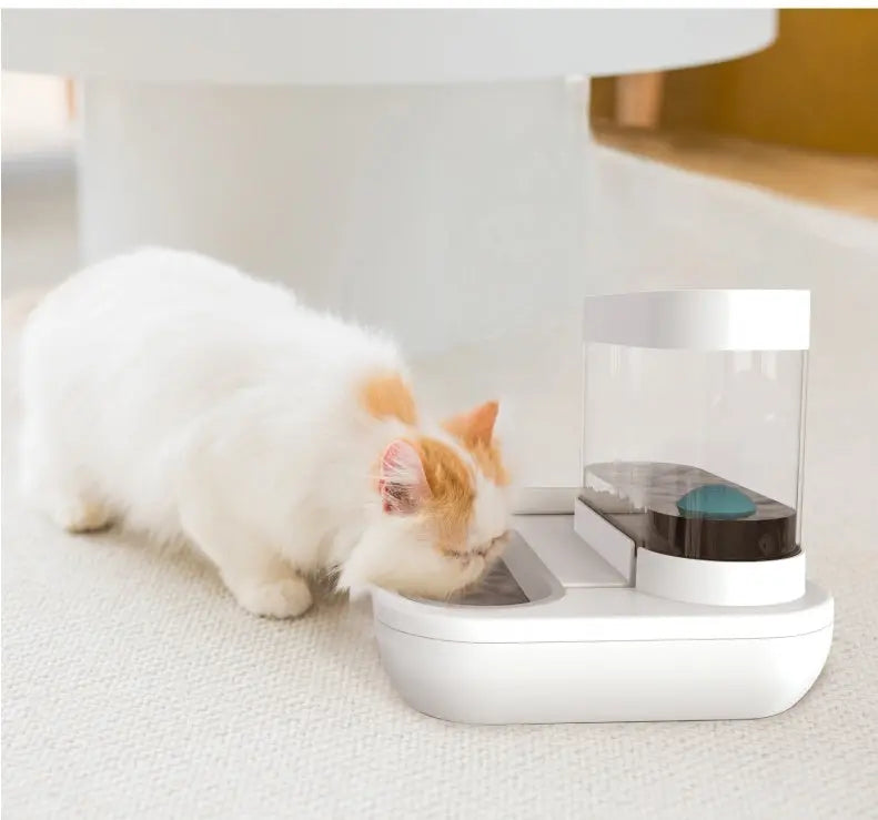 Fontanella Automatica per Cani e Gatti 1.5L con Doppia Ciotola – Dispenser Acqua Silenzioso in ABS, Bianco o Blu - N.1 Online