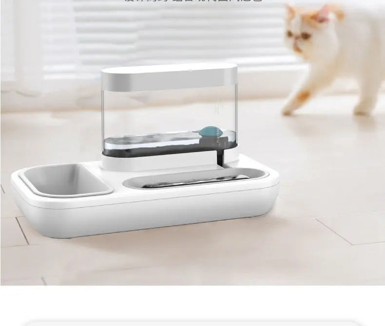 Fontanella Automatica per Cani e Gatti 1.5L con Doppia Ciotola – Dispenser Acqua Silenzioso in ABS, Bianco o Blu - N.1 Online