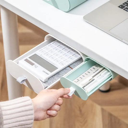 Cassetto Adesivo Sotto Scrivania – Organizer da Tavolo Nascosto per Ufficio, Cosmetici e Cancelleria, in Plastica PP con Coperchio - N.1 Online