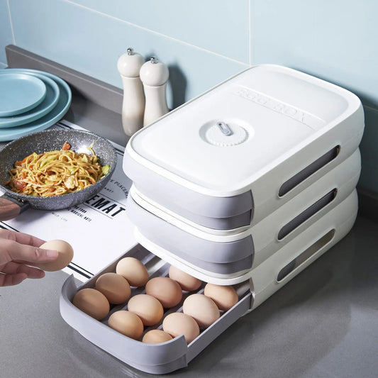 Contenitore Portauova Frigorifero a Cassetto – Organizer Sovrapponibile in PP, Salvaspazio per Cucina e Dispensa - N.1 Online