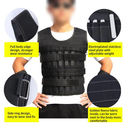 Gilet Zavorrato Sportivo Running – Gilet Pesi Allenamento Traspirante Nero, Capacità 15kg o 35kg No Pesi - N.1 Online