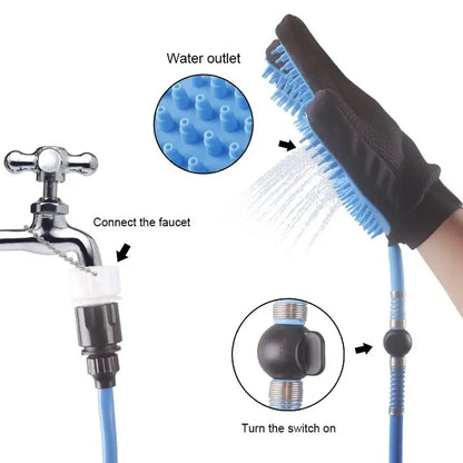 Doccia Portatile per Cani e Gatti con Spazzola Massaggiante – Guanto Spruzzatore 2 in 1 per Bagno e Toelettatura, con Tubo Flessibile 2,3m - N.1 Online
