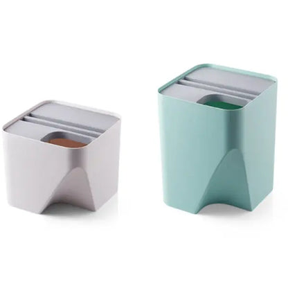 Cestino Raccolta Differenziata Impilabile per Cucina e Bagno – Pattumiera Salvaspazio con Coperchio, Separazione Asciutto e Bagnato - N.1 Online