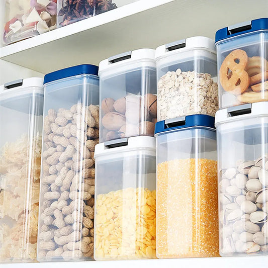 Contenitore Ermetico per Alimenti in Plastica – 350/1000ml, Moderno, Quadrato, Microonde, Colori Casuali - N.1 Online