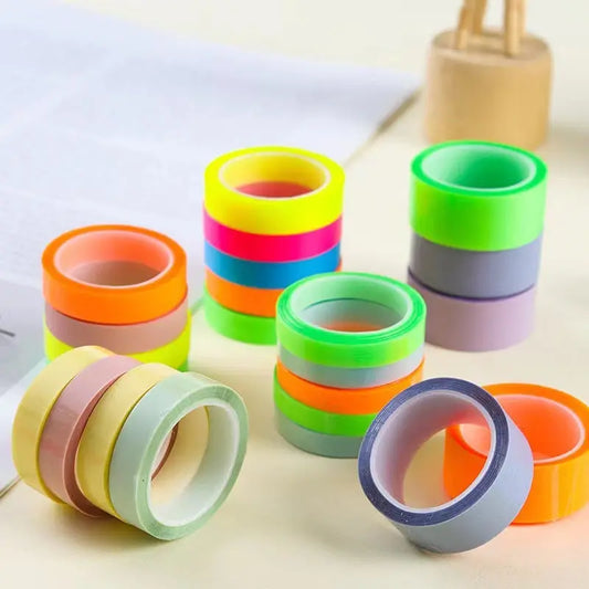 Nastro Adesivo Trasparente Rimovibile – Set 5 Colori Fluorescenti in PET, Nastri Sticky Notes Tearable - N.1 Online