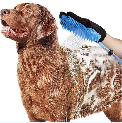 Doccia Portatile per Cani e Gatti con Spazzola Massaggiante – Guanto Spruzzatore 2 in 1 per Bagno e Toelettatura, con Tubo Flessibile 2,3m - N.1 Online
