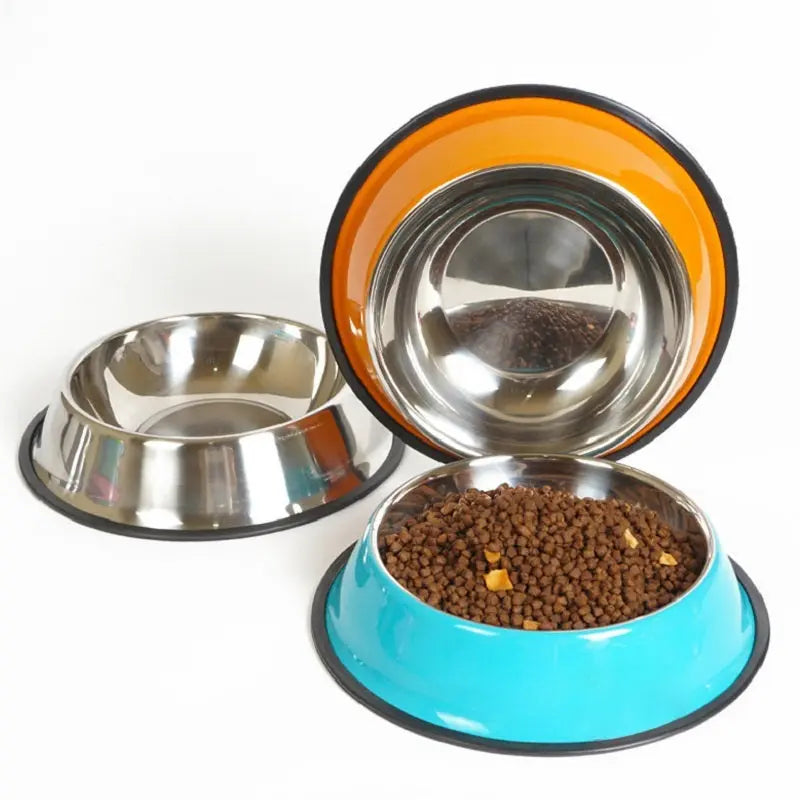 Ciotola per Cani e Gatti in Acciaio Inox e Melamina – Antiscivolo, Doppio Uso per Cibo e Acqua, Resistente al Calore, Colorata - N.1 Online