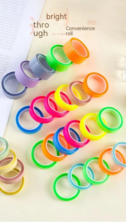 Nastro Adesivo Trasparente Rimovibile – Set 5 Colori Fluorescenti in PET, Nastri Sticky Notes Tearable - N.1 Online