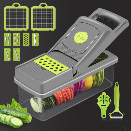 Tagliaverdure da Cucina Multifunzionale con 8 Lame Intercambiabili – Affetta Verdure, Tritaglio, Separatore Uova e Accessori Inclusi - N.1 Online