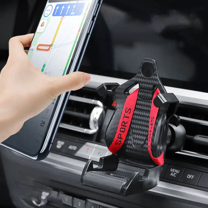 Portacellulare Auto a Forma di Sedile da Corsa – Supporto Smartphone Bocchetta Aria, Rotazione 360°, Antivibrazione, Ricarica Libera, Fissaggio Sicuro - N.1 Online