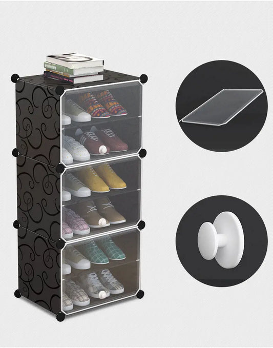 Scarpiera Componibile Salvaspazio a 4 Ripiani – Scaffale Porta Scarpe in Plastica PP, Design Modulare Multistrato - N.1 Online