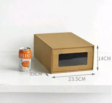 Scatola Porta Scarpe in Carta Kraft Pieghevole e Impilabile – Trasparente con Cassetto per Uomo e Donna, Ideale per Armadio, Sottoletto e Balcone - N.1 Online