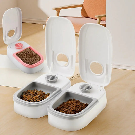 Dispenser Automatico Cibo e Acqua per Gatti e Cani 2 in 1 | Mangiatoia a Gravità Senza Elettricità con Ciotola in Acciaio Inox - N.1 Online