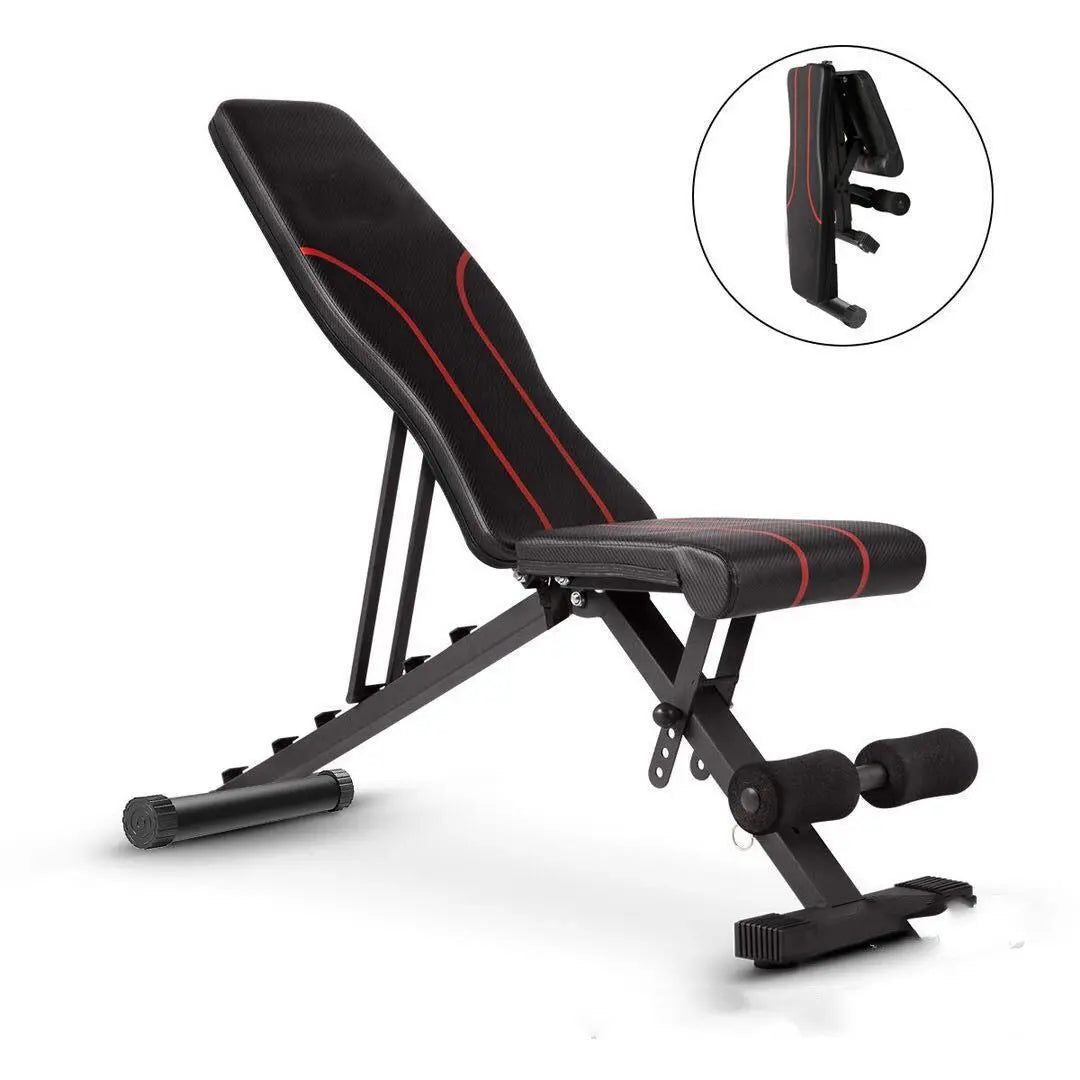 Panca Pieghevole Multifunzionale con Manubri – Panca Reclinabile per Sit-up e Allenamento Completo, in Acciaio e PU, Nera - N.1 Online
