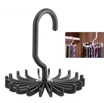 Set 4 Portacravatte Girevoli Neri – Organizer in Plastica per Armadio, Cravatte, Cinture, Sciarpe – Salvaspazio Uomo Donna - N.1 Online