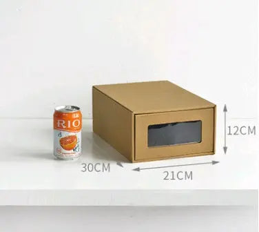 Scatola Porta Scarpe in Carta Kraft Pieghevole e Impilabile – Trasparente con Cassetto per Uomo e Donna, Ideale per Armadio, Sottoletto e Balcone - N.1 Online