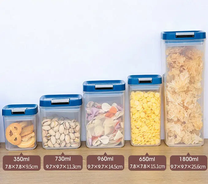 Contenitore Ermetico per Alimenti in Plastica – 350/1000ml, Moderno, Quadrato, Microonde, Colori Casuali - N.1 Online