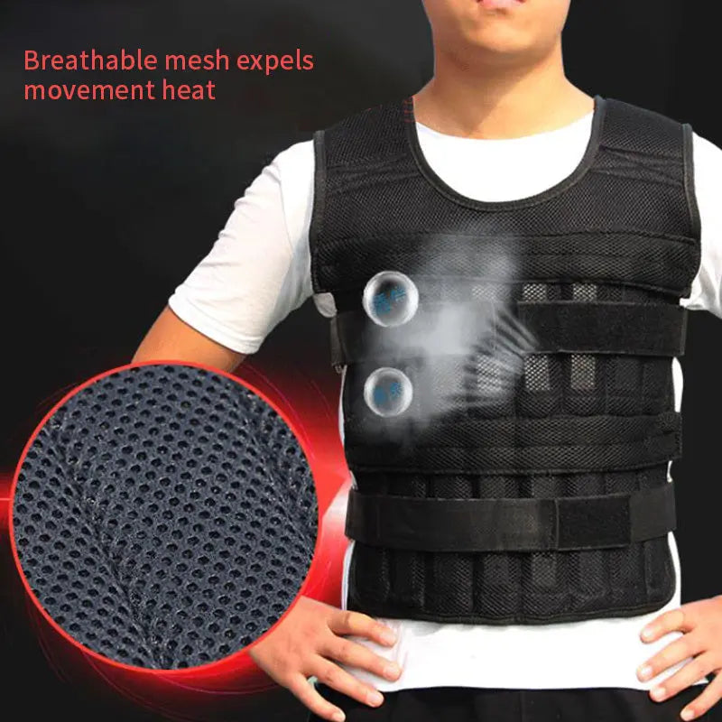 Gilet Zavorrato Sportivo Running – Gilet Pesi Allenamento Traspirante Nero, Capacità 15kg o 35kg No Pesi - N.1 Online