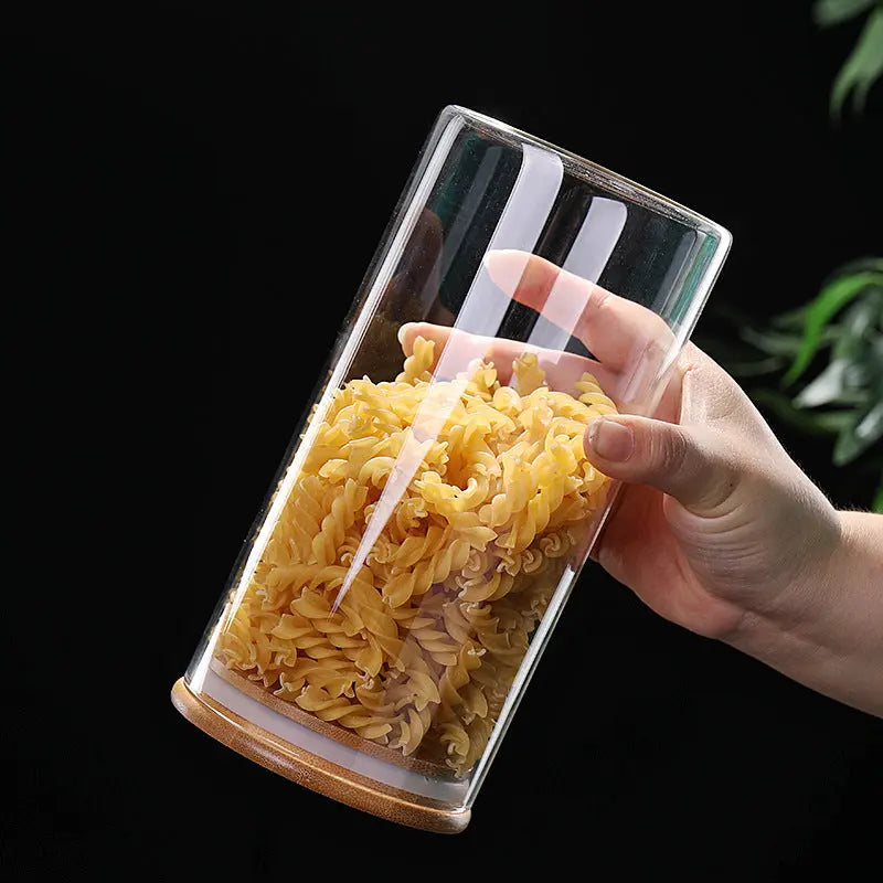 Barattoli in Vetro Borosilicato con Coperchio in Bambù – Set Contenitori Ermetici da Cucina 100-2000ml - N.1 Online